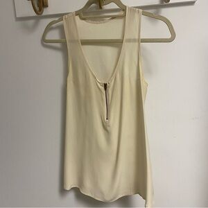 Karina Grimaldi Sleeveless Zip Silk Top